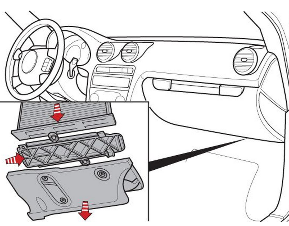Замена салонного фильтра Volkswagen