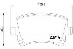 Колодки тормозные дисковые задн AUDI для VW CADDY III Фургон (2KA, 2KH, 2CA, 2CH) 1.9 TDI 2005-2010, код двигателя BSU, V см3 1896, кВт 55, л.с. 75, Дизель, Textar 2391401